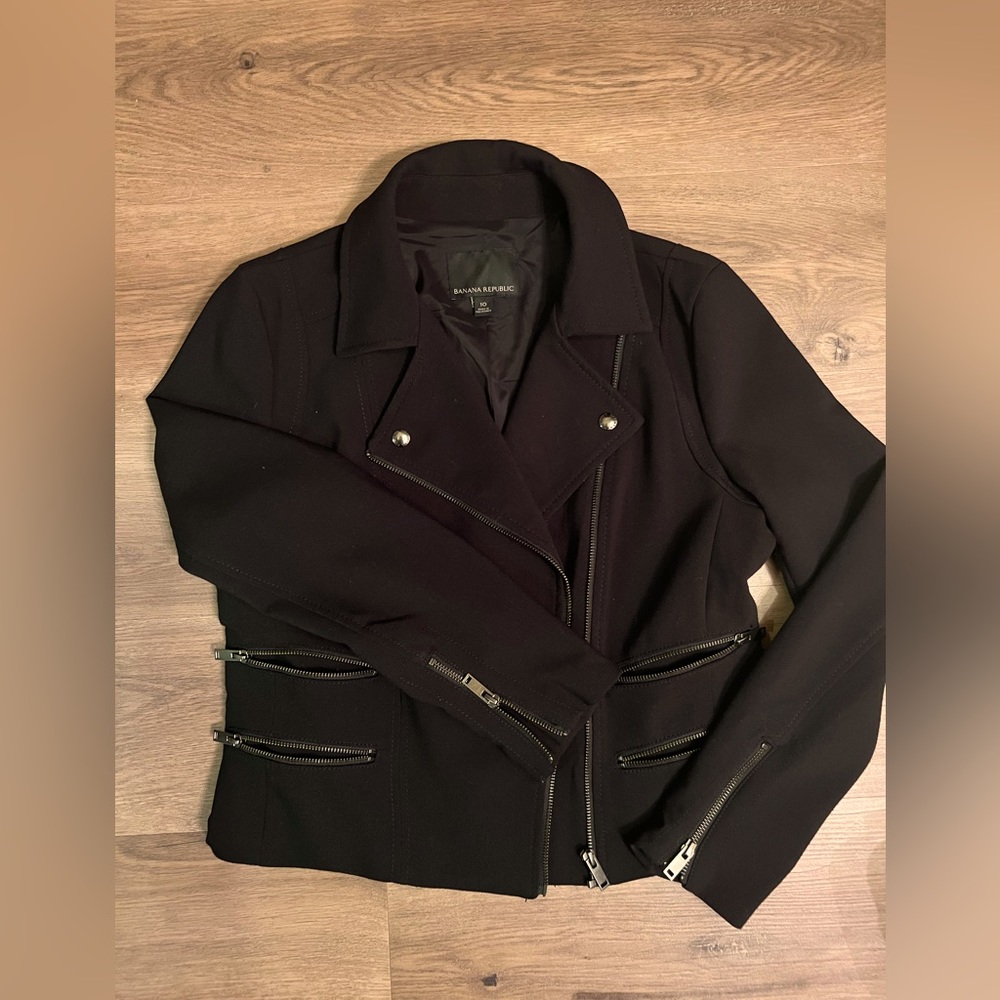 BANANA REPUBLIC KNIT MOTO BLAZER